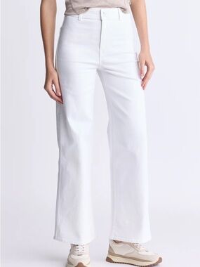 Cloth & Stone Women's High-Rise Wide Leg Jeans - White size 28